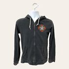 Obey Womens Full Zip Up Hoodie Doves Gray Size M Flaws
