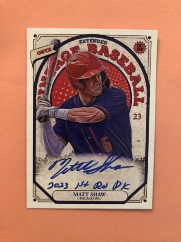 New Listing2023 Onyx Vintage Extended MATT SHAW 1/12 Auto Inscription Chicago Cubs Rookie