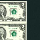 New Listing(( TWO CONSECUTIVE - STAR ))  $2 2017 A (( CU )) Federal Reserve Note CURRENCY