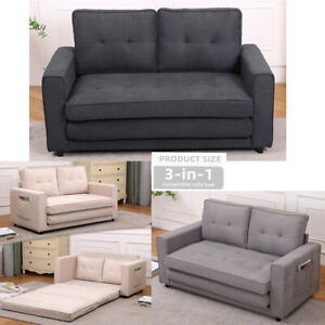 3-in-1 Convertible Sofa Bed Pull Out Couch Bed 2-Seater Recliner Loveseat Sofa