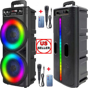 6000W Portable Bluetooth Speaker Sub woofer Heavy Bass Sound System Party+Remote