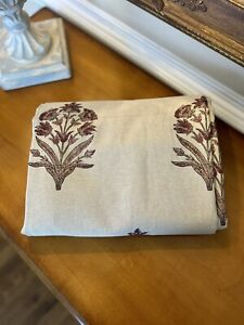 Pottery Barn Elinor Floral Mughal Cotton Linen Cotton Lined Drape 50”x84” NWOT
