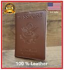 100% Leather United States Embossed Passport Wallet Cover US Seller