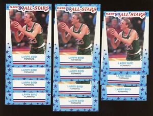 Investor Lot Of (11) 1989 Fleer All-Star Stickers #10 Larry Bird Celtics HOF