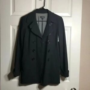 BEBE Women's Black Jacket Coat Long Trench Coat Sleeves Size 4