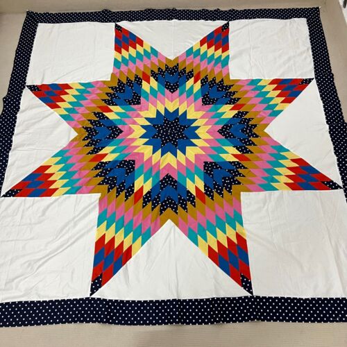 Texas Lone Star-Double Star Cotton Queen Size Sewing Patchwork quilt top/topper