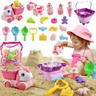 Pink Dump Truck Car Toys with Toddlers Outdoor Play Ice Cream Sand Molds Sandbox