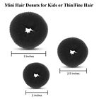 3pcs Mini Kids Hair Donuts Bun Maker Mesh Chignon Ballet Dance Sock Bun Black