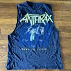 Anthrax Among The Living Cut Off Shirt Vintage Large Thrash Metal Punk D-beat