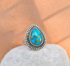 Blue Copper Turquoise Gemstone 925 Sterling Silver Handmade Ring All Size S-43