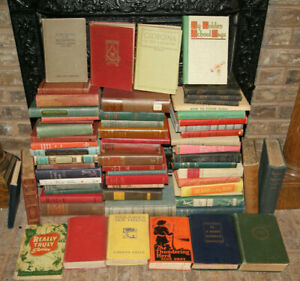 Lot of 10 Vintage Antique Hardcover Books Random Mixed Color Rare Old Decor