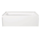 Alcove Soaking Bathtub Bath Tub Left Drain Rectangular High Gloss White 60 Inch