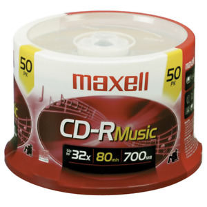 Blank CD-R Music Recording Layer Recordable CD Audio Only 700mb/80min 50-ct spin