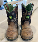 John Deere Boys Size 6M Brown with Camo Top Cowboy Boots