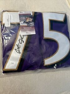 Jonathan Ogden Autographed/Signed HOF 13 Baltimore Purple Custom Jersey JSA Auth