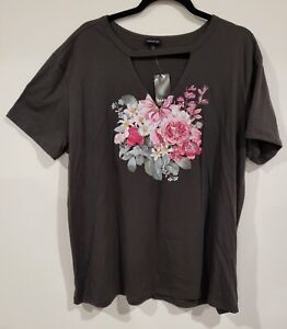 Torrid Floral Cut Out Tshirt Size 2
