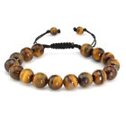Natural Tiger's Eye Spirit Healing Gemstone Beads Beaded Bracelet Bangle for Men