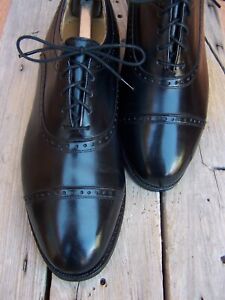 JOHNSTON MURPHY Mens Dress Shoes Black Leather Cap Toe Lace Up Oxfords Size 8.5D