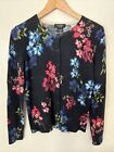 Lord & Taylor 100% Cashmere Sweater Floral Pink Blue Size Small