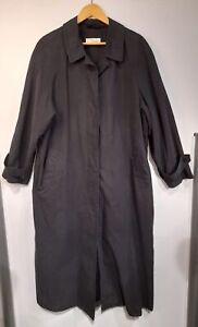 Norm Thompson Women's Vintage Long Trench Black Size XL Overcoat