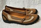 Clarks PRIVO T-Strap Driving Moccasins Womens Sz. 8.5 M Brown Leather Mesh Flats