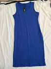 Fashion Nova Size XL scoop neck sleeveless bodycon midi blue dress
