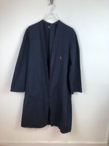 Polo Ralph Lauren Robe Adult S/M Navy Blue Cotton Long Sleeve Belt Belted Pony