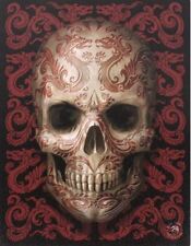 Oriental Skull Canvas Plaque by Anne Stokes 10