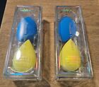 Lot Of 2 MOBEAUTY Flawless Coverage Cosmetic Blender Duo Blue & Yellow