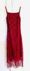 Wet Seal Vintage 90s/Y2K Dress Red Fringe Dress Size M