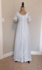 Vtg 2pc White TOSCA LINGERIE Peignoir Nightgown Bridal Boudoir Set Medium