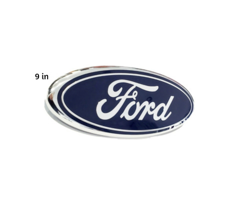FORD BLUE 9 INCH Emblem For Front Grille/Tailgate Oval Badge Chrome Logo 2004-16