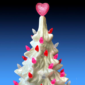 Vintage 45 Small Twist Bulb & Glitter Heart for Ceramic Christmas Tree 1/8
