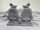Chinese  Lion Fu Foo Dogs  & Dragons Figurine Bookends Resin