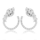 Real SI Clarity H Color Diamond Stud 18k White Solid Gold Earrings 0.50 Ct.