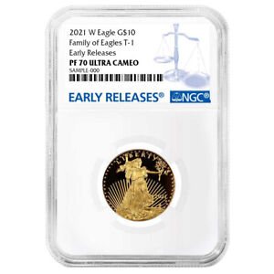 2021-W Proof $10 Type 1 American Gold Eagle 1/4 oz NGC PF70UC ER Blue Label