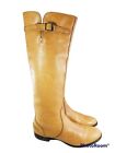 ITALIAN KNEE HIGH TAN LEATHER EQUESTRIAN RIDING sherpas lining BOOTS SIZE 8.5-8