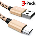 3x Fast Charging Micro USB Cable Charger Data Sync Cord Universal Micro USB