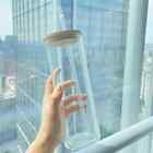USA 25oz Sublimation Blank Transprent Glass Tumbler Bamboo lid