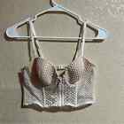 Victoria’s Secret Very Sexy lined demi bustier bra longline mesh lace 36B