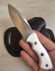 Handmade 1075 Carbon Steel Hunting Knife - 7 Inches Bushcraft Knife - Sheath