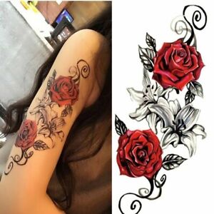Flower Waterproof Temporary Tattoo Sticker Fake Tatoo Body Art Arm  Women