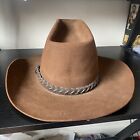 Vintage Men’s STETSON 5X Brown Chocolate Western Cowboy Hat Size 7 3/8