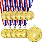12 Pack Soccer Award Medals for Adults with Ribbons (2 In, Metal, Gold)