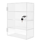 4-Layer Clear Acrylic Countertop Display Case Locking Cabinet Showcase Box USA