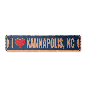 I LOVE KANNAPOLIS NORTH CAROLINA Vintage Street Sign nc city state us rustic