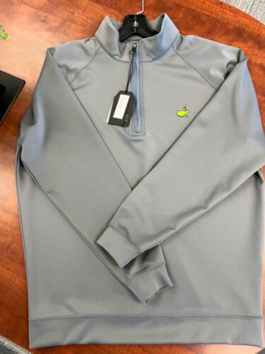 The Masters Tech Quarter Zip long sleeve shirt Brand New Gray/Blue Medium