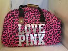 Victoria's Secret Love Pink Leopard Rolling Duffle Bag Suitcase