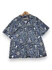 Thousand Mile Vintage Button Up Hawaiian Shirt Mens M Geometric USA Camp Collar