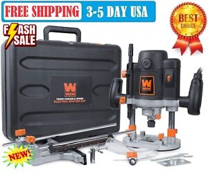 WEN RT6033 15A Variable Speed Plunge Woodworking Router Kit with Carrying Case